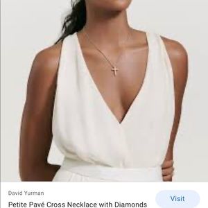 Authentic David yurman petite pave diamond cross